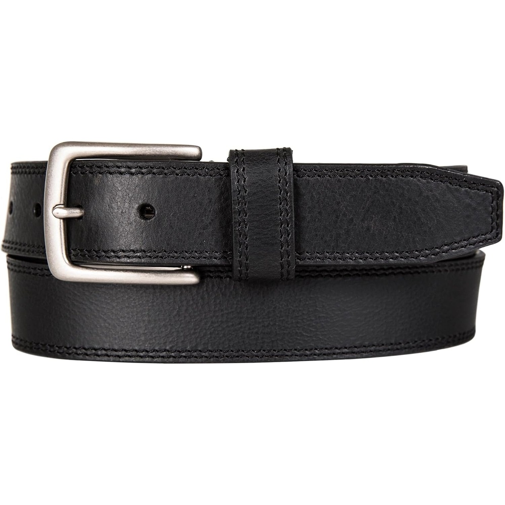 image:imageLucky Brand Mens Stitched Genuine Leather Belt Classic Casual Dress Everyday Western Metal BuckleDouble Stitch Black