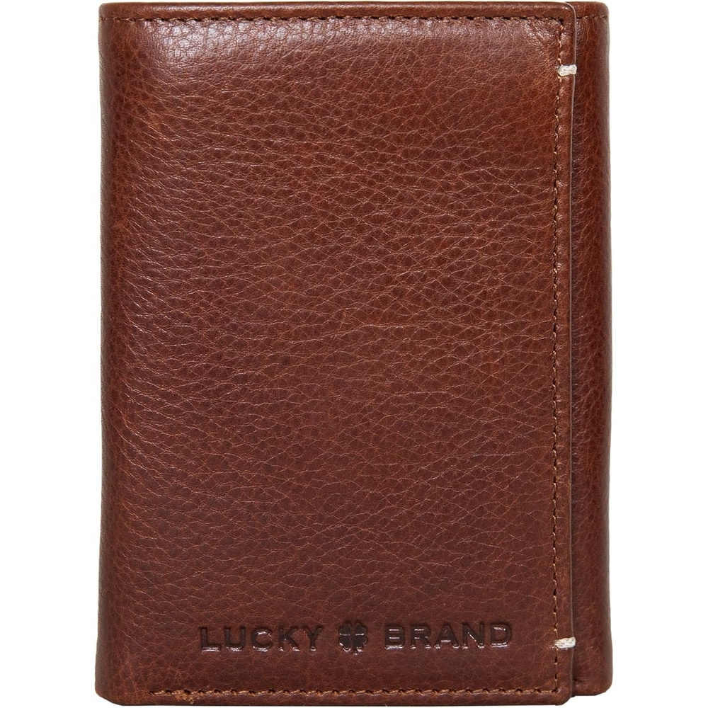 image:imageLucky Brand Mens Trifold Wallet Id Window Card Slots Leather Organization Durable Stylish