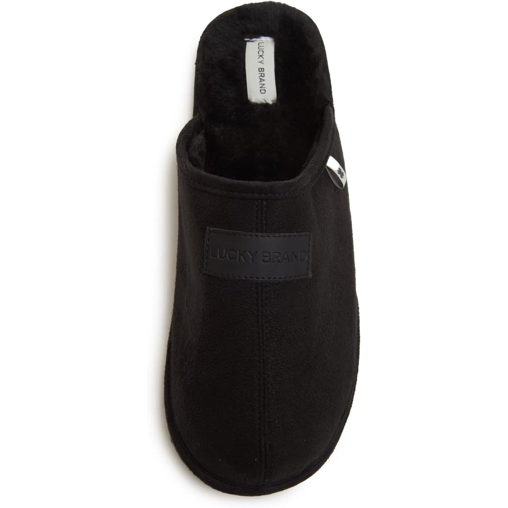 image:imageLucky Brand MicroSuede Scuff Indoor Slippers for Men with Plush LiningBlack