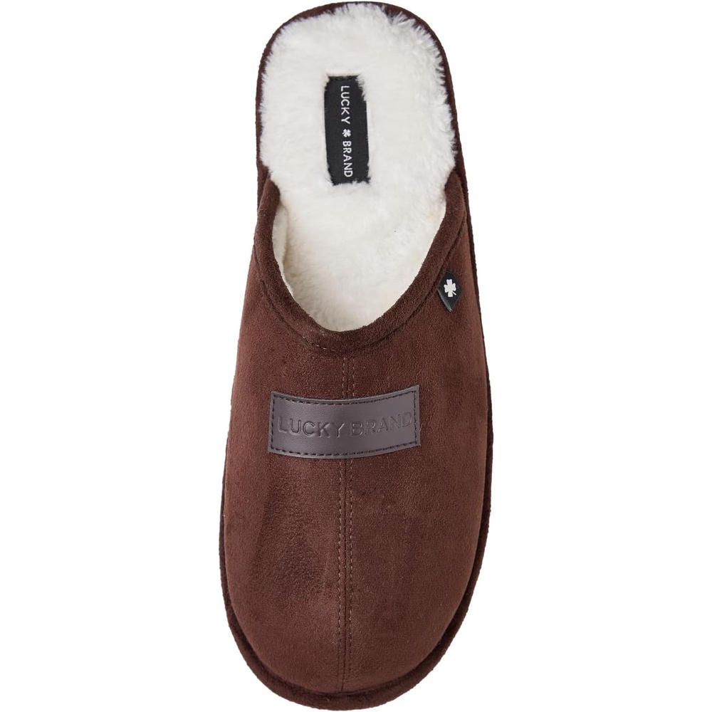 image:imageLucky Brand MicroSuede Scuff Indoor Slippers for Men with Plush LiningBrown