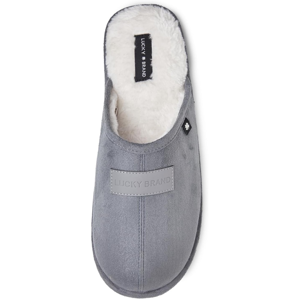 image:imageLucky Brand MicroSuede Scuff Indoor Slippers for Men with Plush LiningGrey