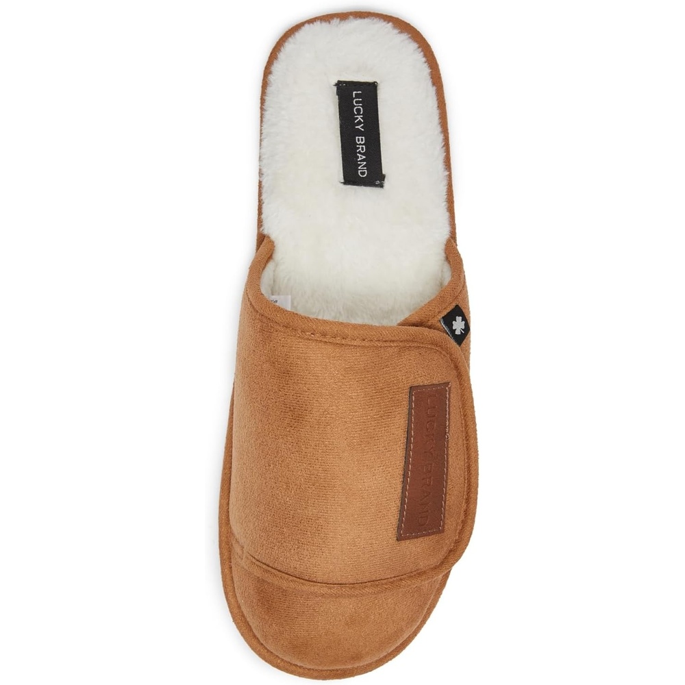 image:imageLucky Brand MicroSuede Scuff Indoor Slippers for Men with Plush LiningTan Flap