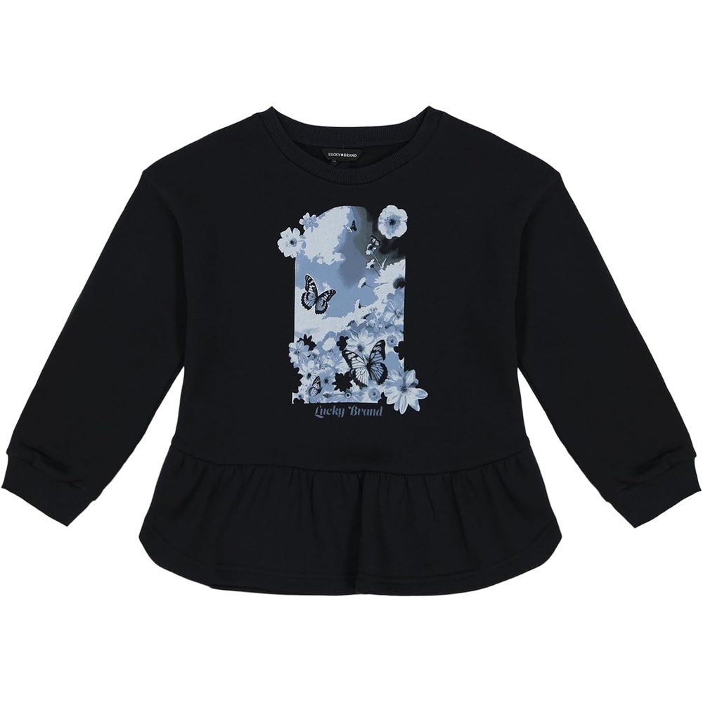 image:imageLucky Brand Pullover Fleece Crewneck SweatshirtCaviar Butterfly