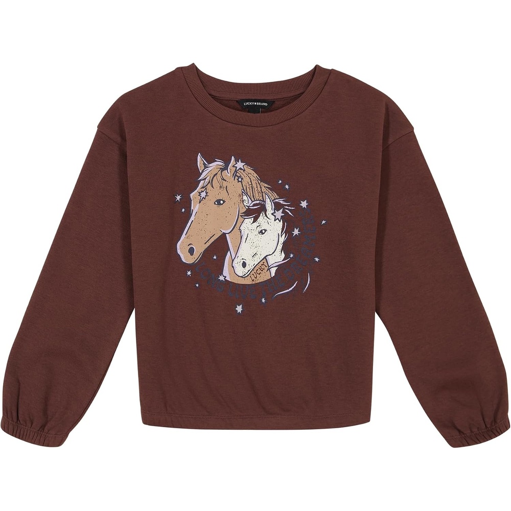 image:imageLucky Brand Pullover Fleece Crewneck SweatshirtDreamer Brown