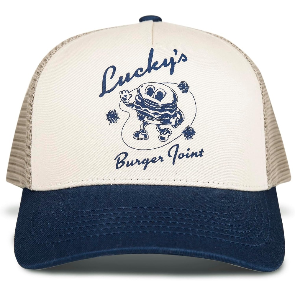 image:imageLucky Brand Trucker Hat Snapback Adjustable Mesh Back Retro Baseball Cap Golf Fishing American HeritageBurger Joint Navy