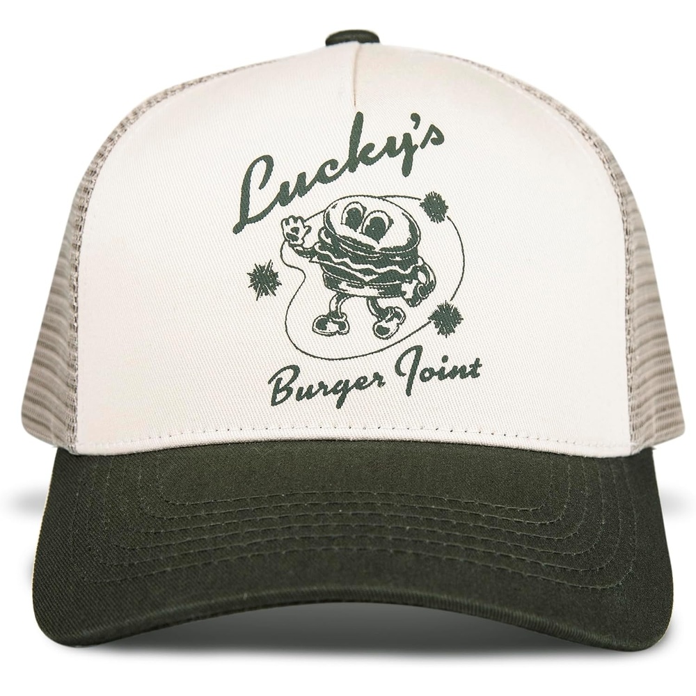 image:imageLucky Brand Trucker Hat Snapback Adjustable Mesh Back Retro Baseball Cap Golf Fishing American HeritageBurger Joint Olive