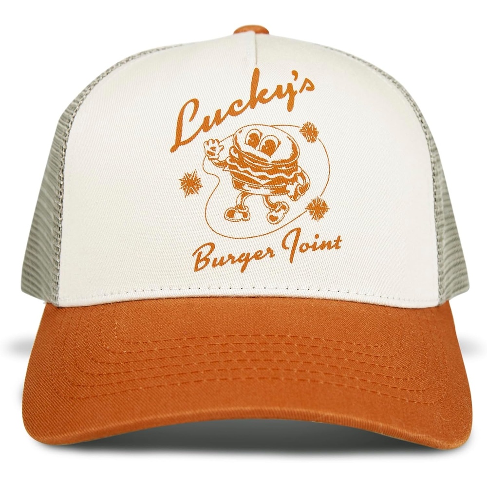 image:imageLucky Brand Trucker Hat Snapback Adjustable Mesh Back Retro Baseball Cap Golf Fishing American HeritageBurger Joint Terracotta