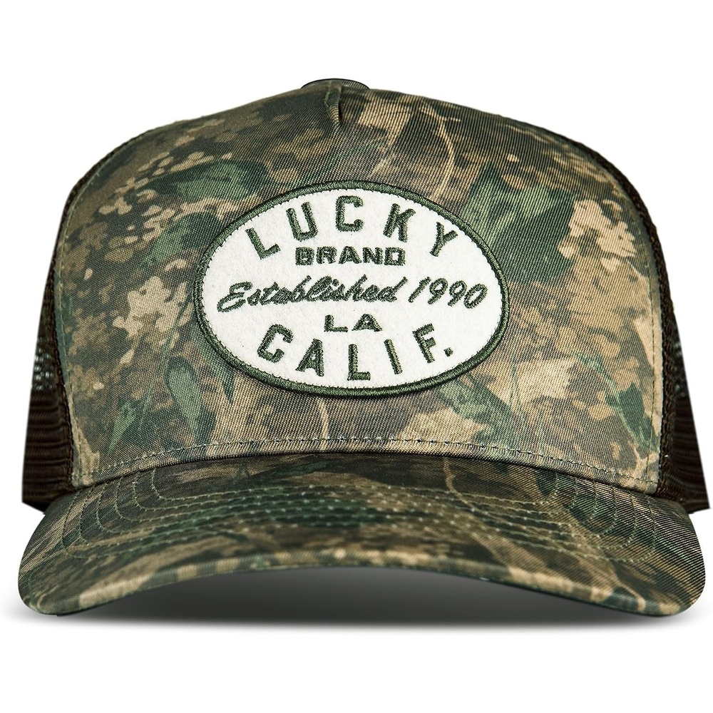 image:imageLucky Brand Trucker Hat Snapback Adjustable Mesh Back Retro Baseball Cap Golf Fishing American HeritageLa Patch Camo