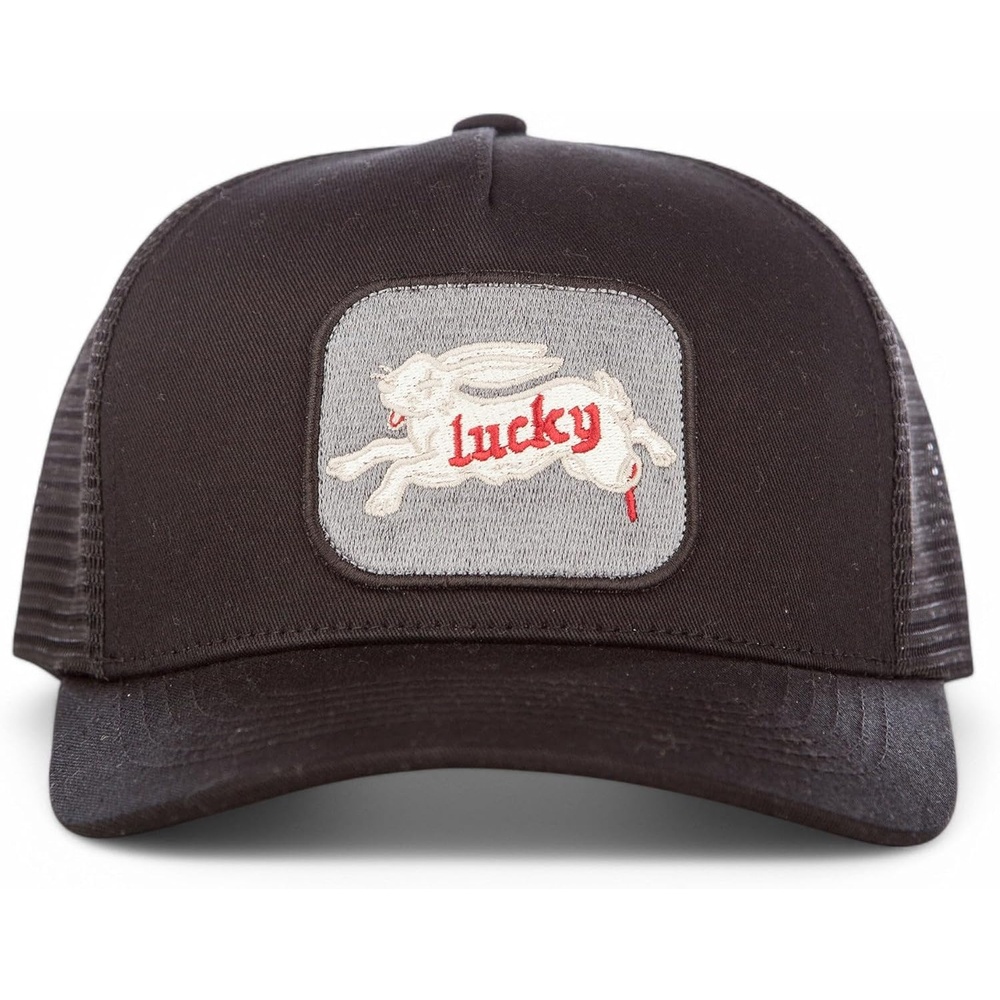 image:imageLucky Brand Trucker Hat Snapback Adjustable Mesh Back Retro Baseball Cap Golf Fishing American HeritageRabbit Foot Black