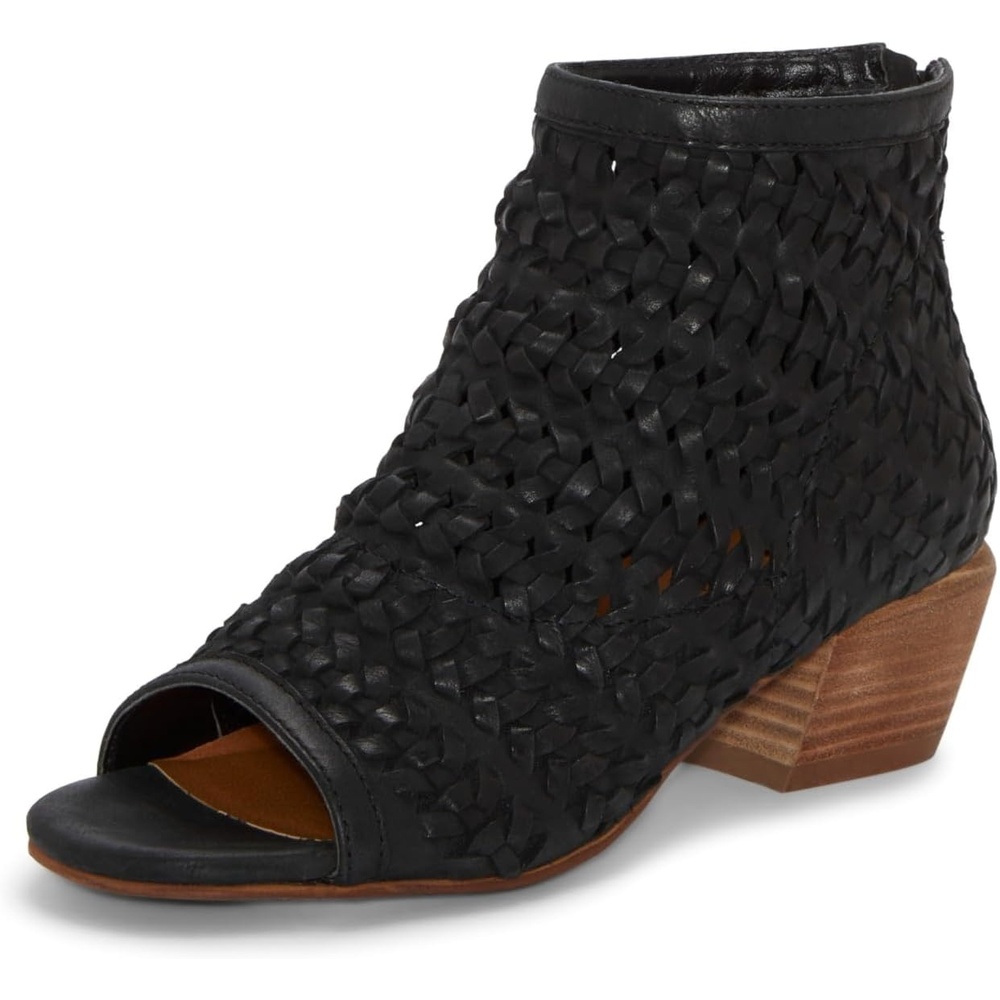 image:imageLucky Brand Womens Mofira Woven Peep Toe BootieBlack