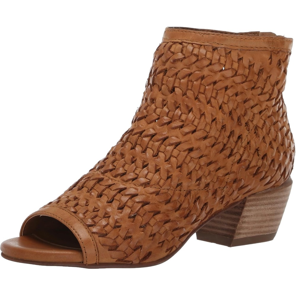 image:imageLucky Brand Womens Mofira Woven Peep Toe BootieTan