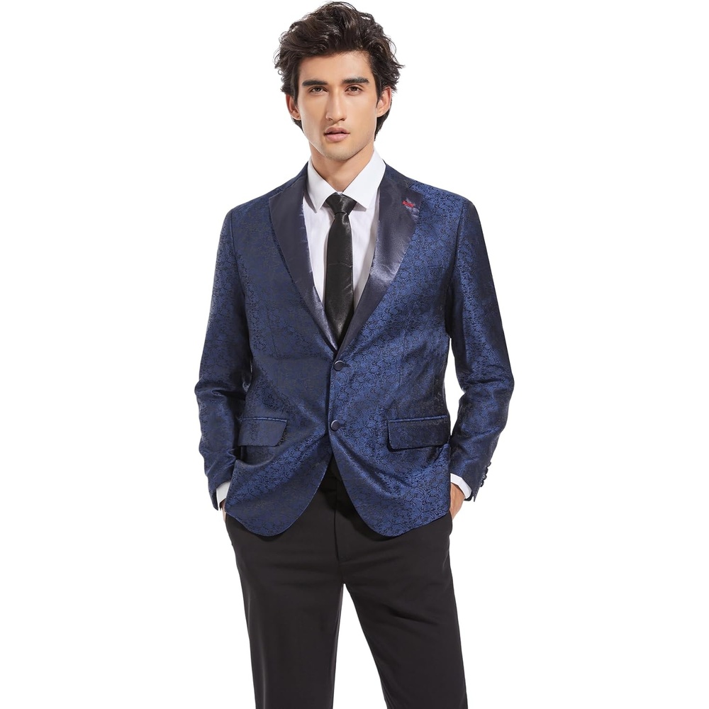 image:imageLucky Paisley Dinner Jacket Skinny Fit Two Button Closure Notched Lapel