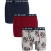 Mood Indigo/Grey Heather Print/Tibetan Red