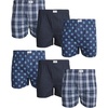 Blue Plaid/Navy/Blue Floral Print
