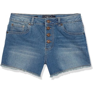 Lucky Brand Girls’ Cuffed Jean Shorts, Stretch Denim with 5 Pockets, Mid to High Rise Waist(Ada High Waist)