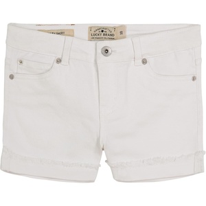 Lucky Brand Girls’ Cuffed Jean Shorts, Stretch Denim with 5 Pockets, Mid to High Rise Waist(Jenna Bright White)
