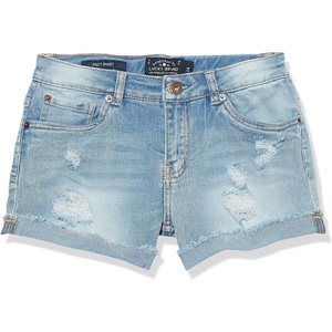 Lucky Brand Girls’ Cuffed Jean Shorts, Stretch Denim with 5 Pockets, Mid to High Rise Waist(Ronnie Tori)