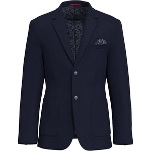 Lucky Brand Men’s Knit Blazer Sportcoat, Rayon Polyester Blend, Slim Fit, Plaid, 2 Button Notch Collar(Navy)