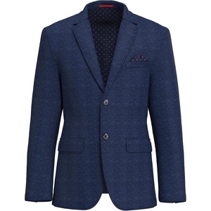Lucky Brand Men’s Knit Sportcoat, Slim Fit, Rayon Polyester Spandex, Glen Plaid, Notch Collar, 2 Button Closure(Navy)