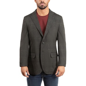 Lucky Brand Men’s Knit Sportcoat, Slim Fit, Rayon Polyester Spandex, Glen Plaid, Notch Collar, 2 Button Closure(Olive)