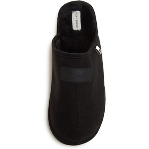 Lucky Brand Micro-Suede Scuff Indoor Slippers for Men with Plush Lining(Black)
