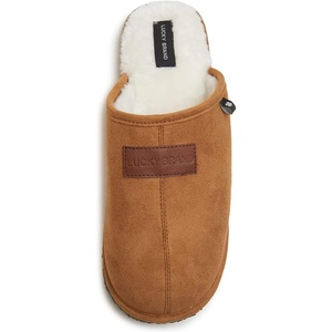 Lucky Brand Micro-Suede Scuff Indoor Slippers for Men with Plush Lining(Tan)