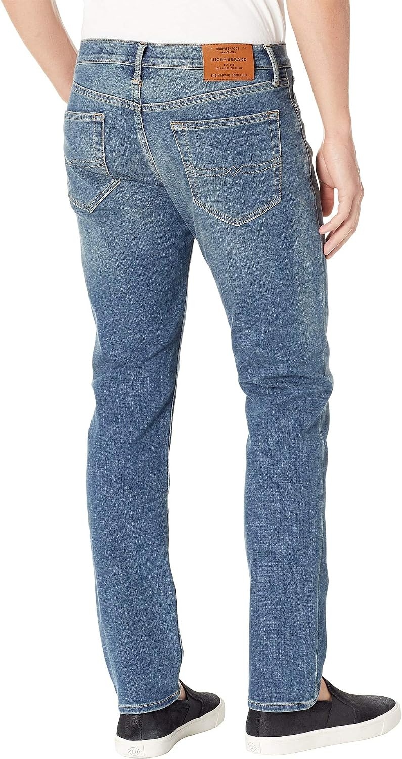 image:imageLucky Brand Mens 121 Slim Straight Coolmax Stretch JeansBig Puddle