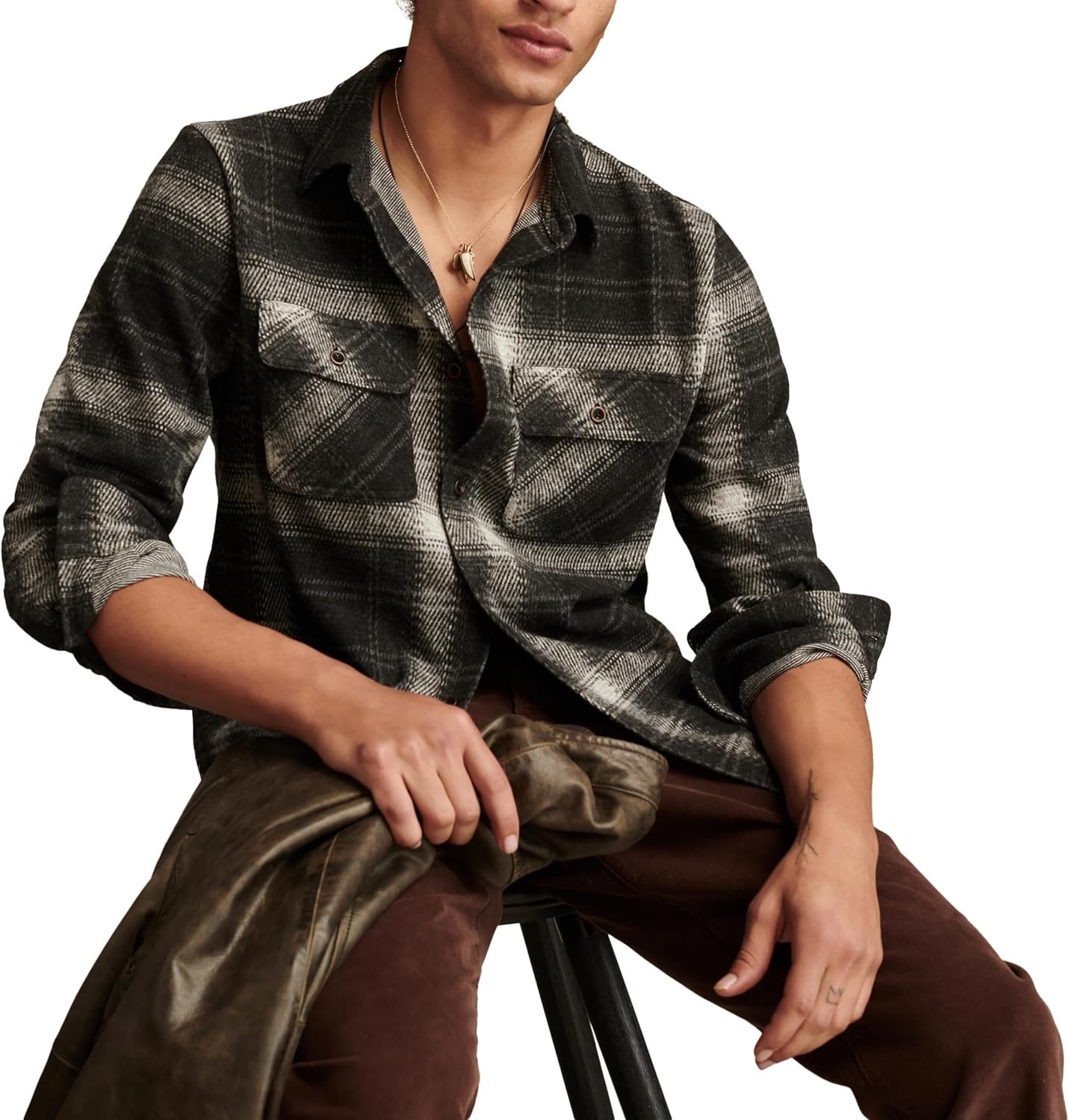 image:imageLucky Brand Mens Brushed Jersey ShirtBlack Multi