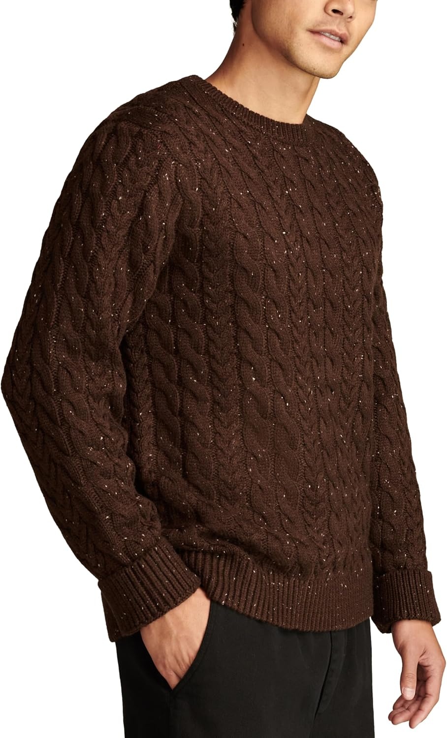 image:imageLucky Brand Mens Cable Crew Neck SweaterChocolate Torte