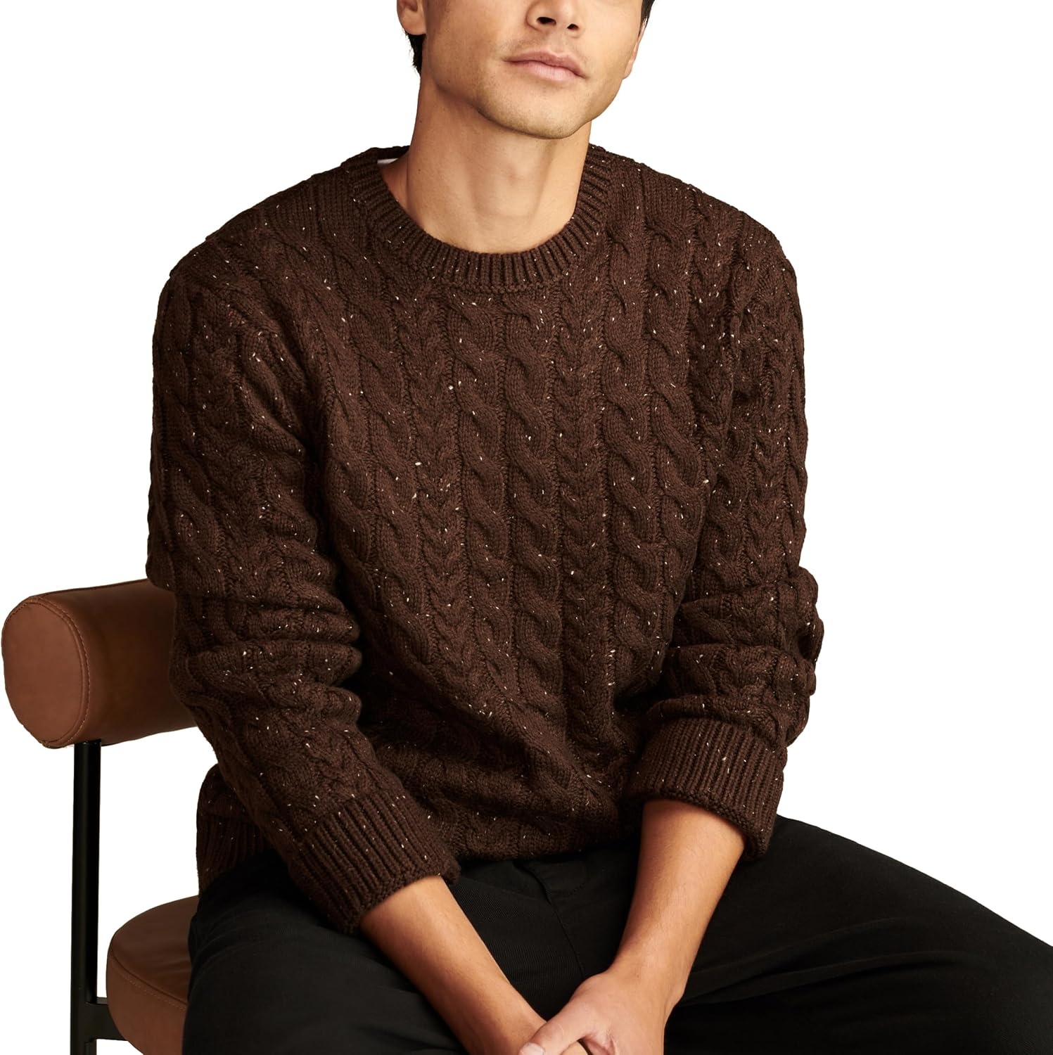 image:imageLucky Brand Mens Cable Crew Neck SweaterChocolate Torte