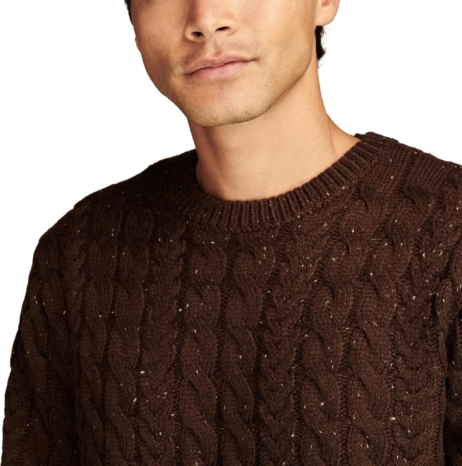 image:imageLucky Brand Mens Cable Crew Neck SweaterChocolate Torte