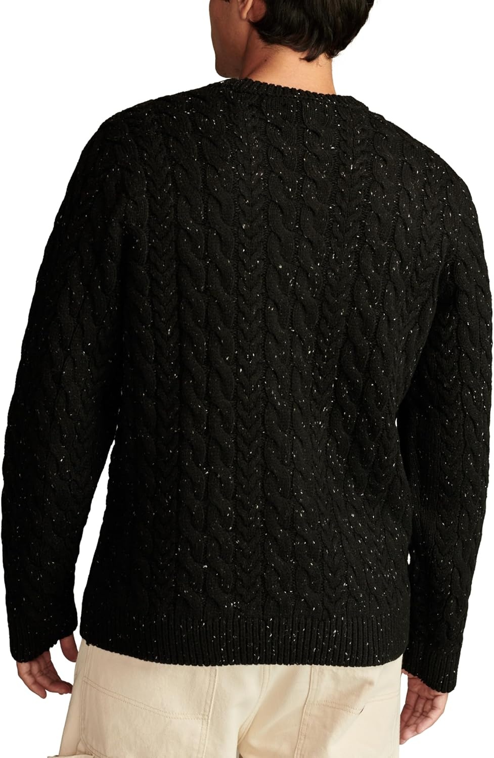 image:imageLucky Brand Mens Cable Crew Neck SweaterDark Black