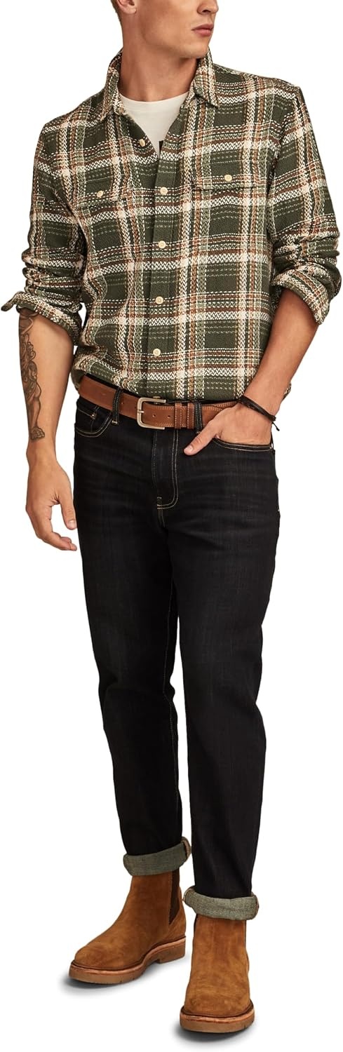 image:imageLucky Brand Mens Herringbone HumboldtGreen Plaid