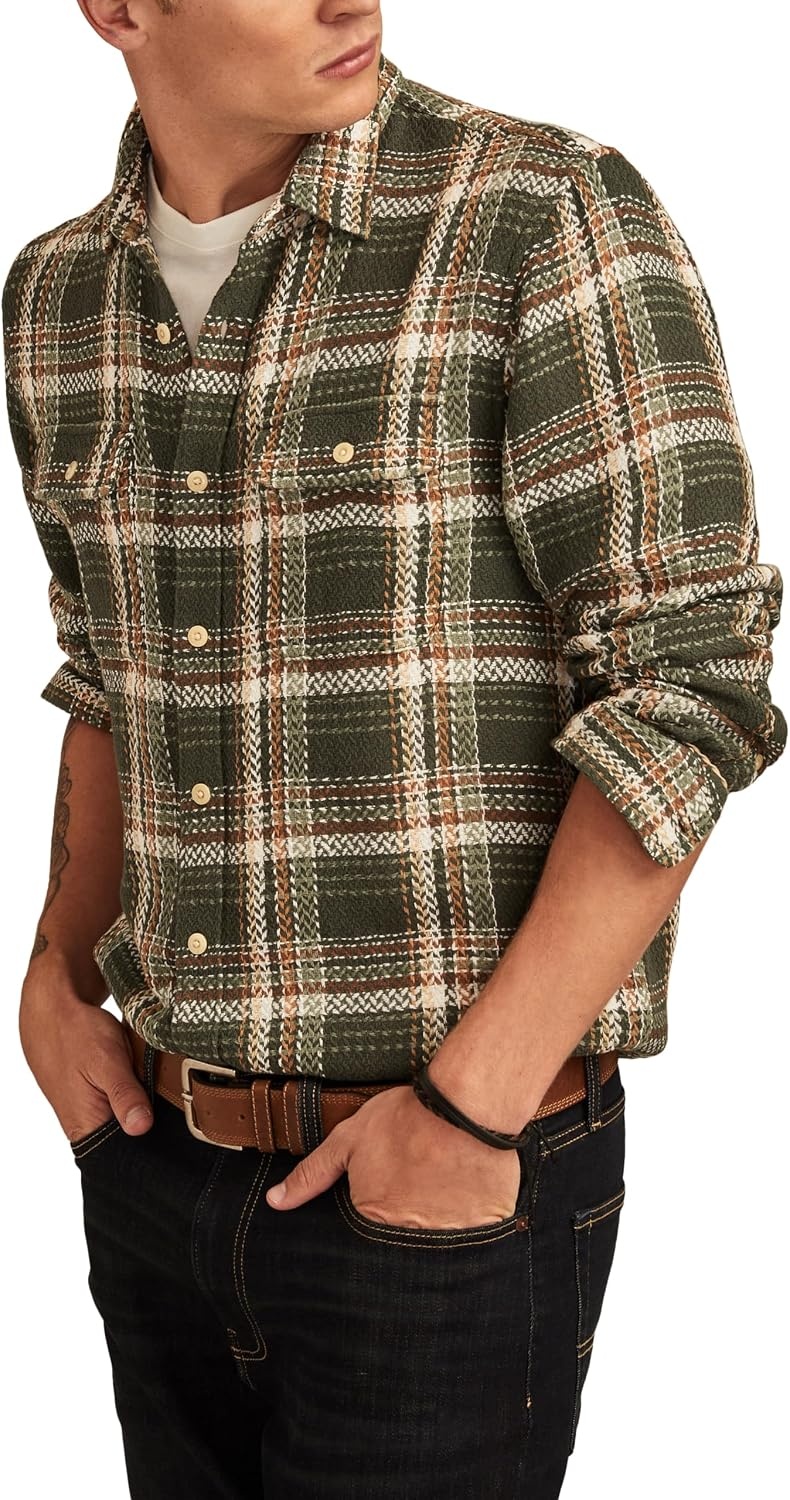 image:imageLucky Brand Mens Herringbone HumboldtGreen Plaid