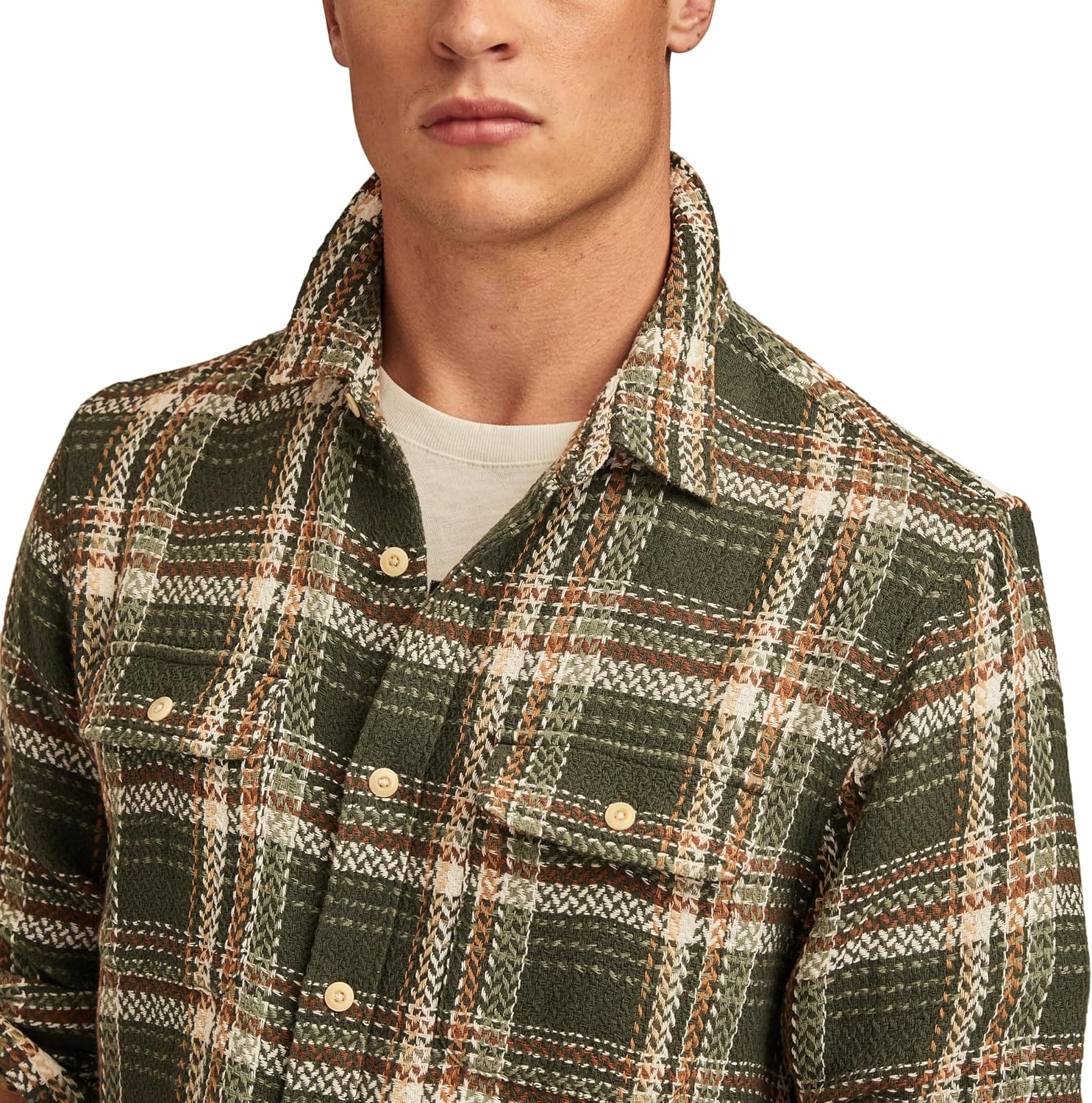 image:imageLucky Brand Mens Herringbone HumboldtGreen Plaid