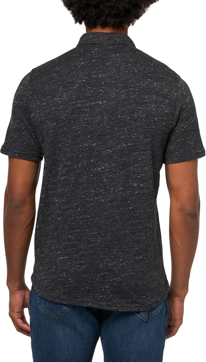 image:imageLucky Brand Mens Linen Short Sleeve Button Up ShirtBlack
