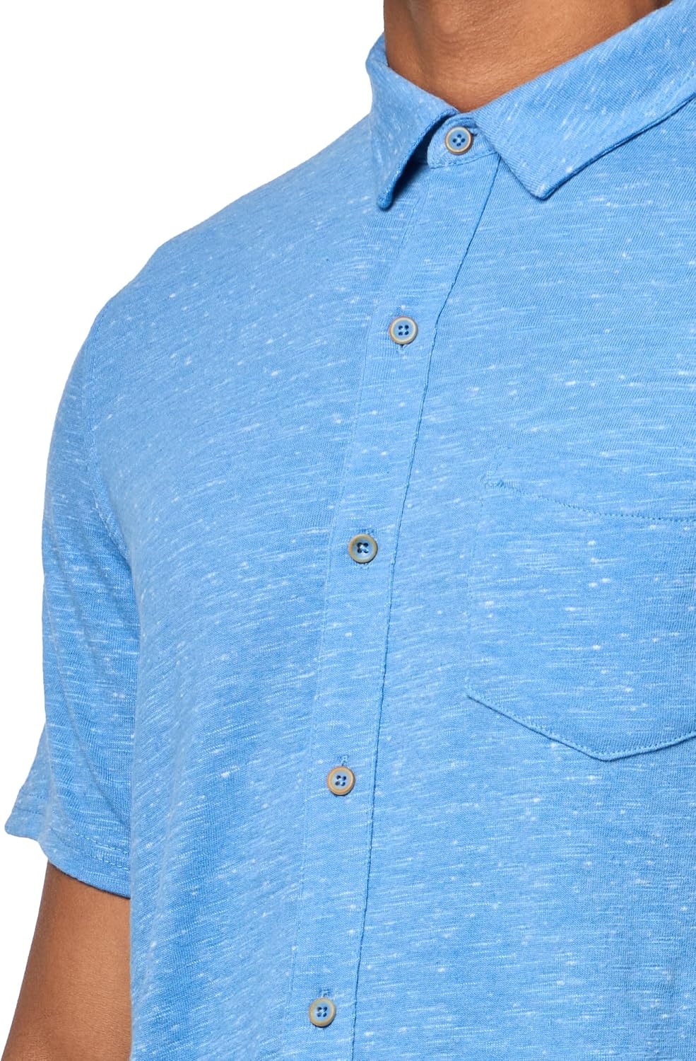 image:imageLucky Brand Mens Linen Short Sleeve Button Up ShirtBlue Jasper