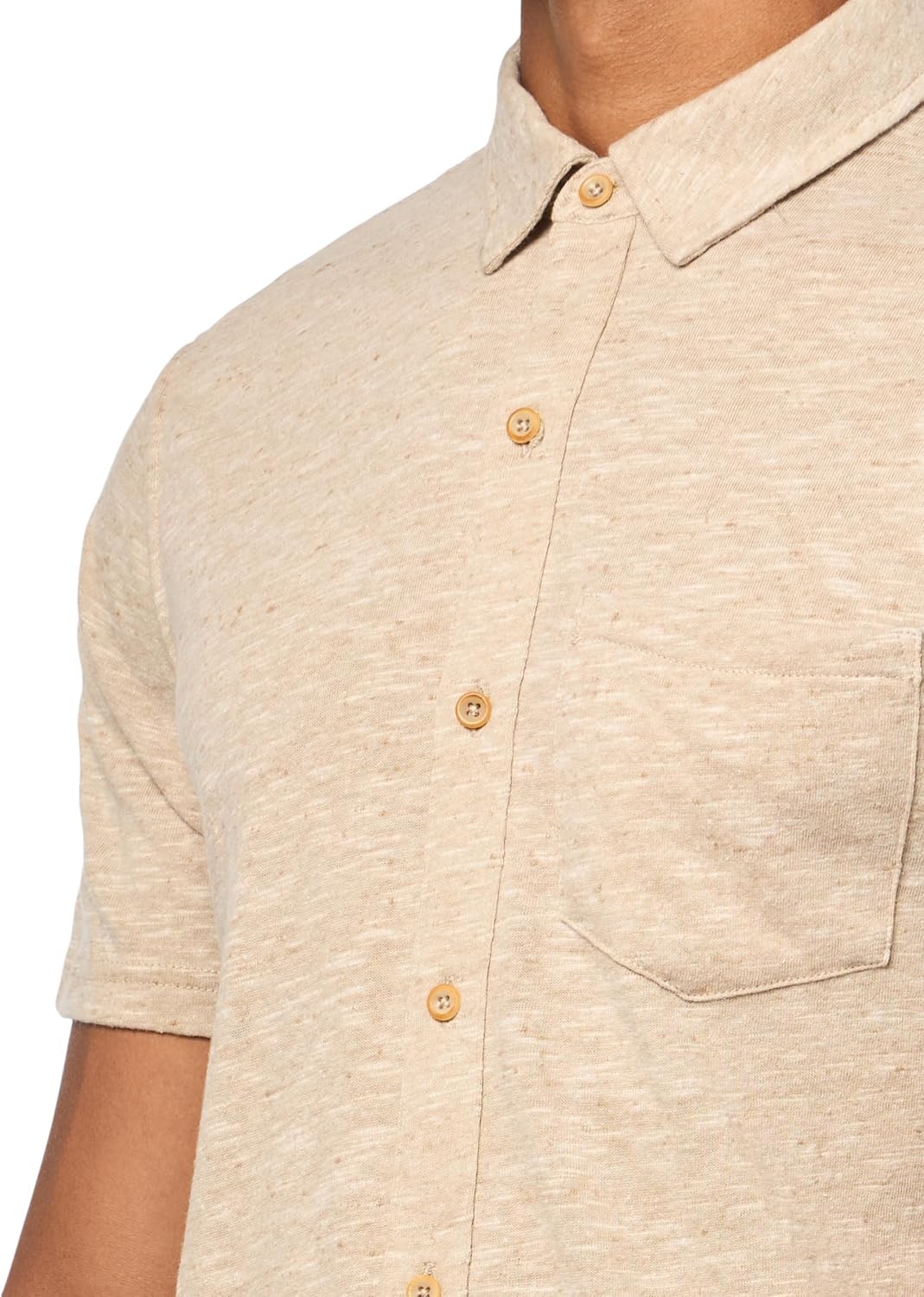 image:imageLucky Brand Mens Linen Short Sleeve Button Up ShirtPlaza Taupe