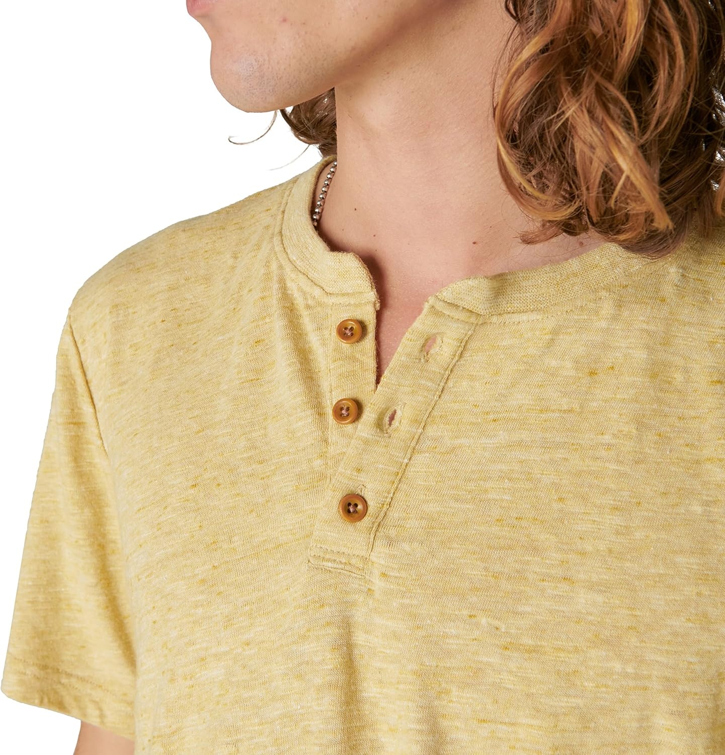 image:imageLucky Brand Mens Linen Short Sleeve HenleyGolden Olive