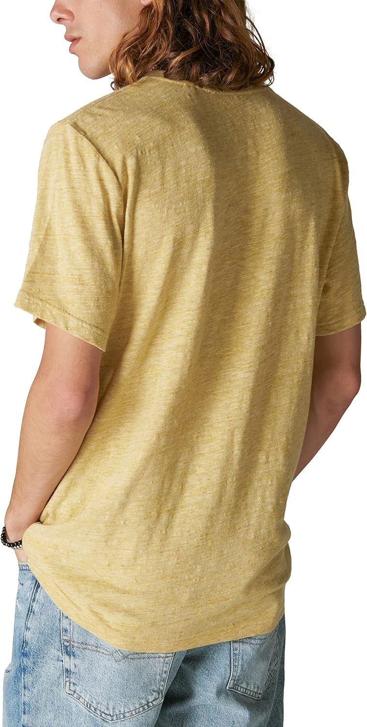 image:imageLucky Brand Mens Linen Short Sleeve HenleyGolden Olive