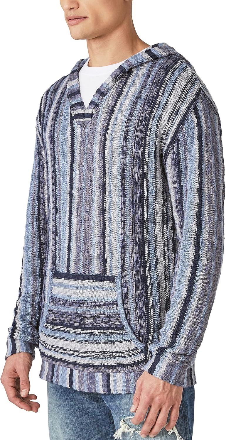 image:imageLucky Brand Mens Loop Terry Vertical Stripe Baja HoodieMulti