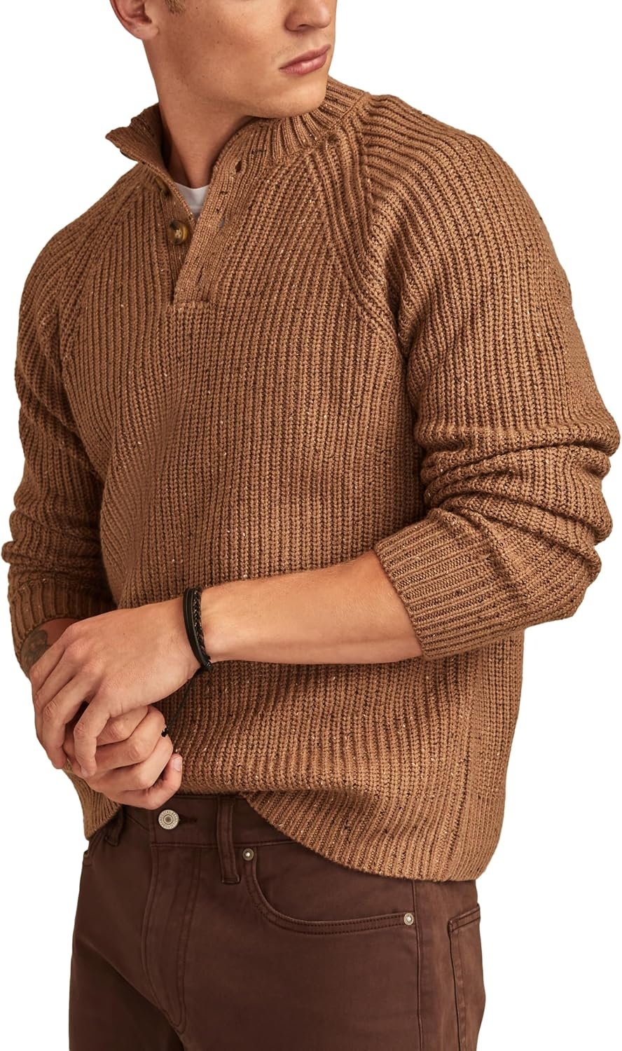 image:imageLucky Brand Mens NEP 14 Mock Neck SweaterCamel 2