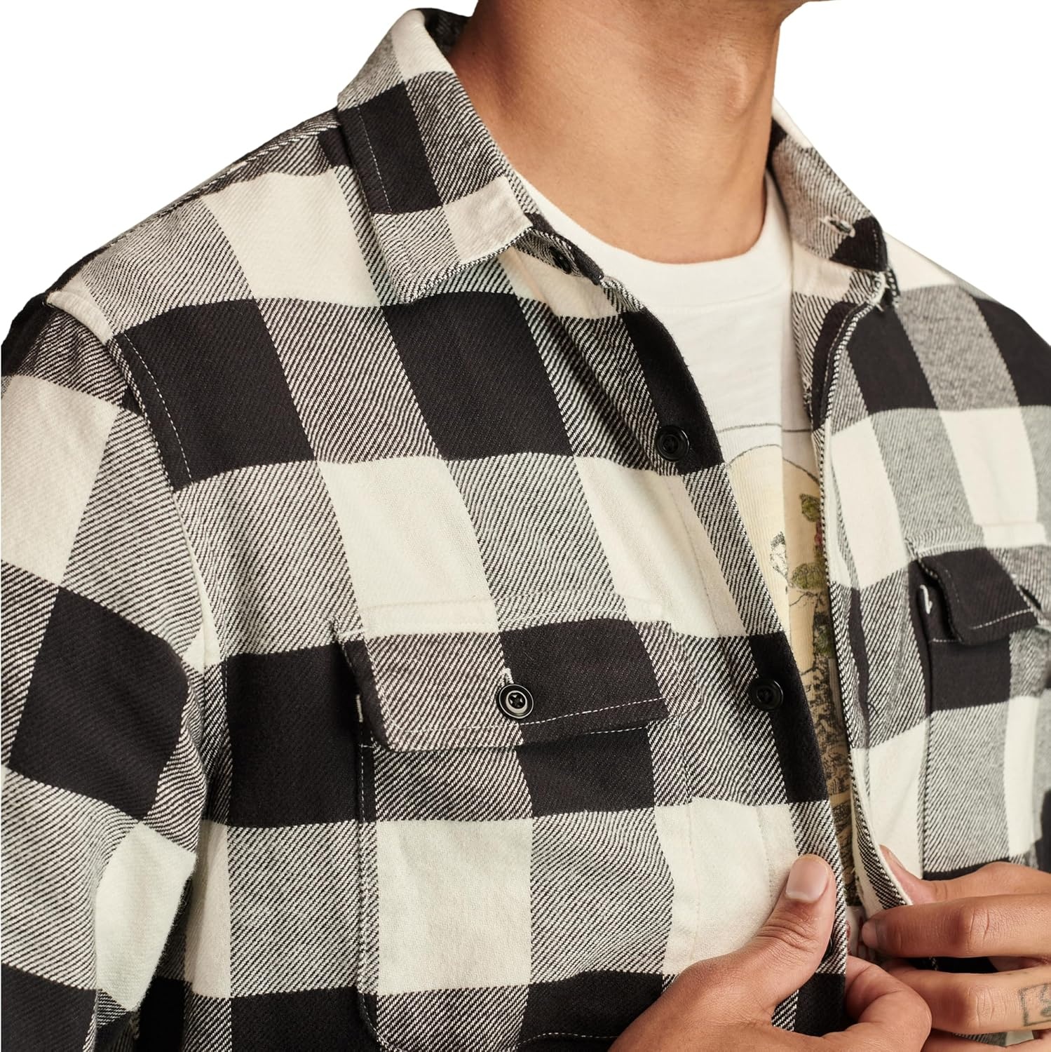 image:imageLucky Brand Mens Plaid Cloud Soft FlannelBlack Multi