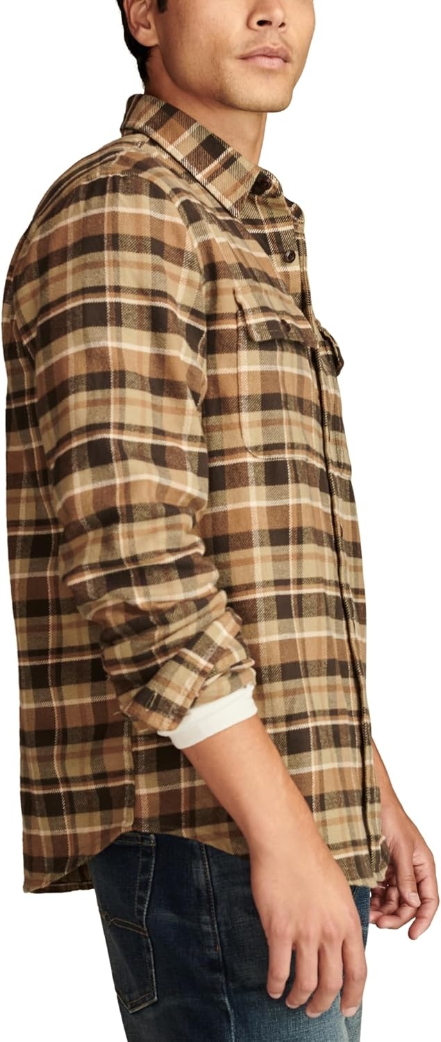 image:imageLucky Brand Mens Plaid Cloud Soft FlannelBrown Multi