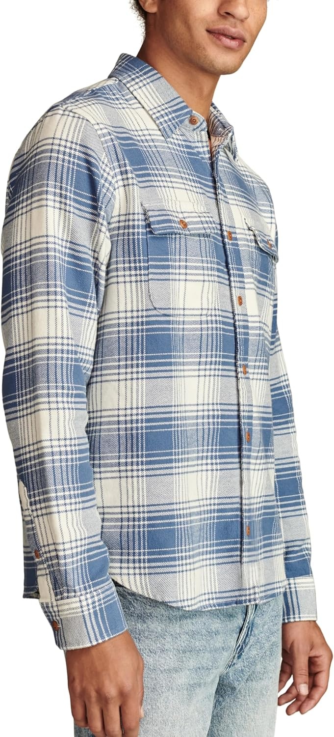 image:imageLucky Brand Mens Plaid Cloud Soft FlannelLight Blue Multi