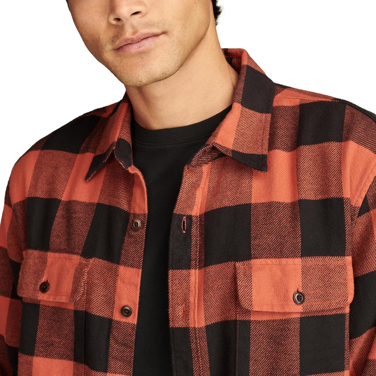 image:imageLucky Brand Mens Plaid Cloud Soft FlannelOrange Multi