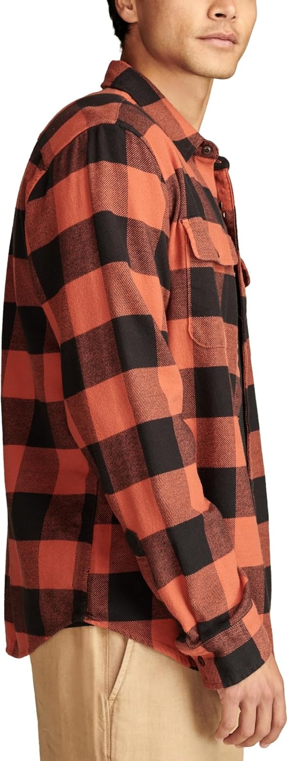 image:imageLucky Brand Mens Plaid Cloud Soft FlannelOrange Multi