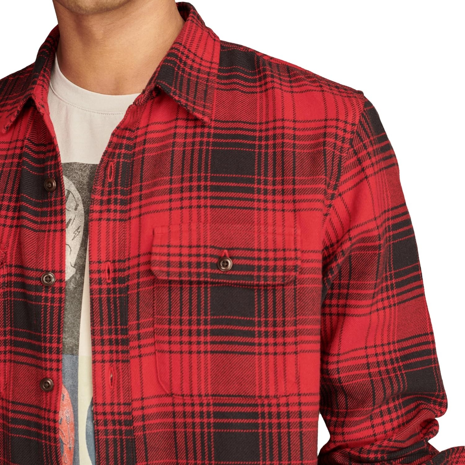 image:imageLucky Brand Mens Plaid Cloud Soft FlannelRed Multi