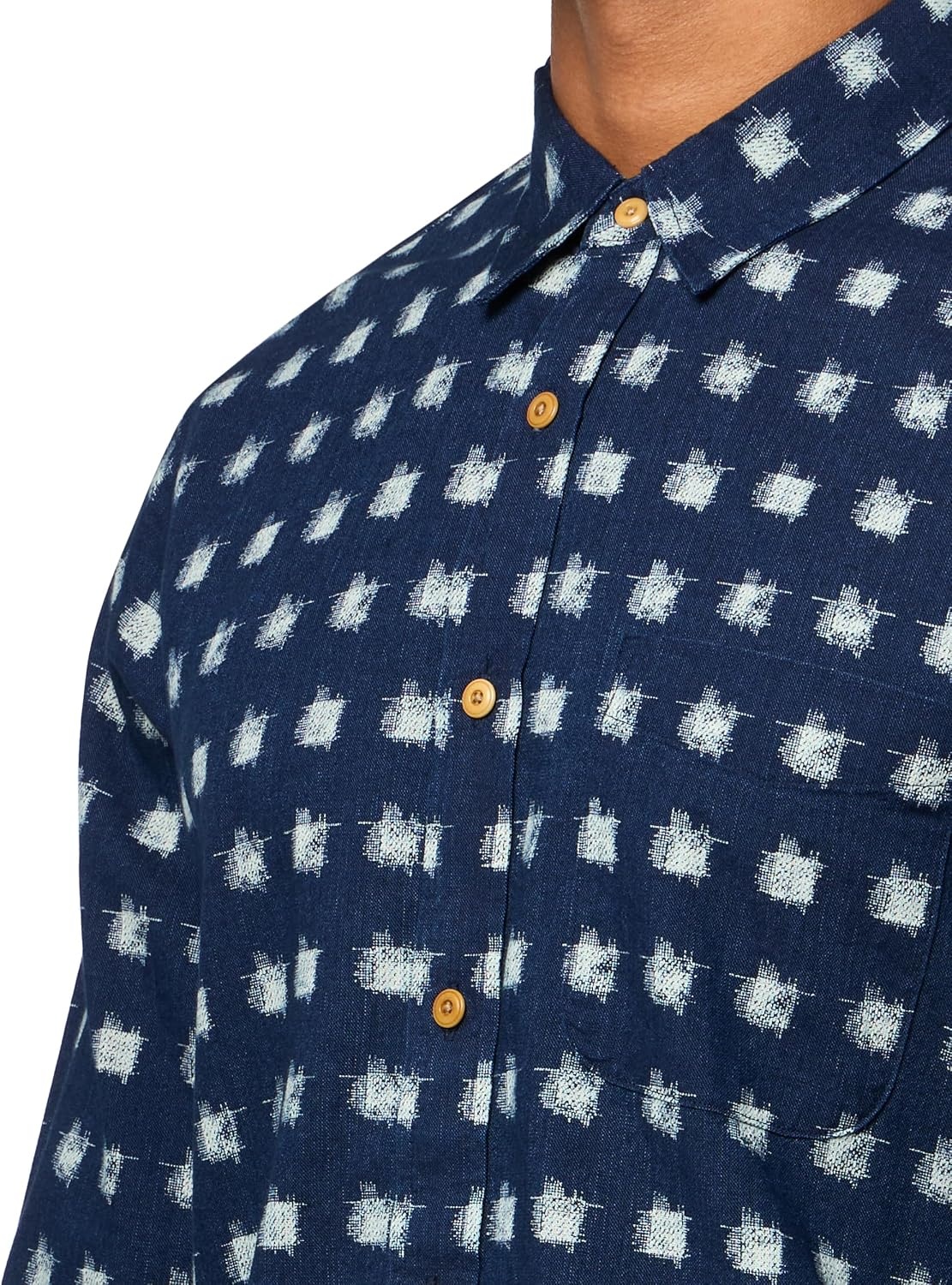 image:imageLucky Brand Mens Printed 1 Pocket Long Sleeve ShirtIndigo Multi