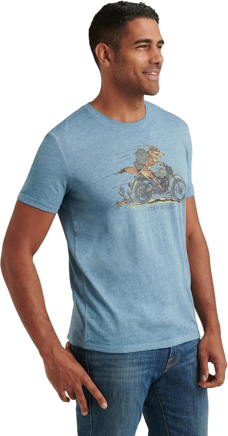image:imageLucky Brand Mens Short Sleeve Crew Neck Coyote Rider TeeAllure